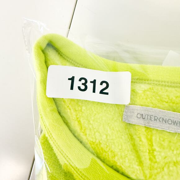 Outerknown Chartreuse Terrycloth Pullover Sweatshirt Bright Neon Yellow - S - Picture 8 of 8